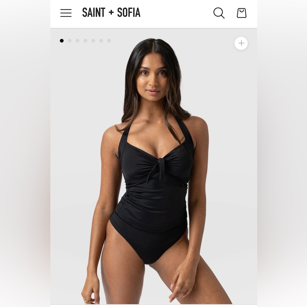 NWT: Saint + Sofia Sol Tankini top and mid-waisted bikini bottom